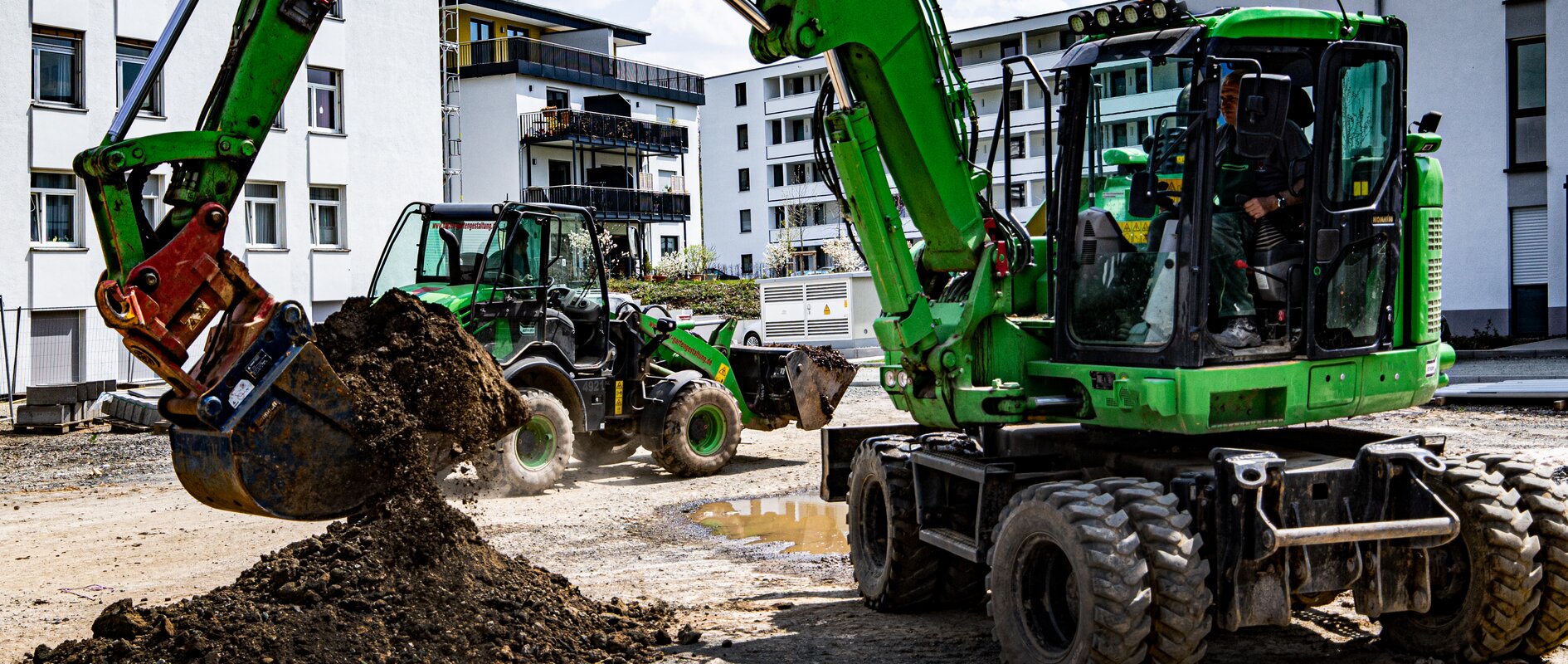 Wohnbau Projekt Marburg Außenanlagen Cappel Erdbau und Galabaubei Wohnbauprojekt in Marburg Cappel