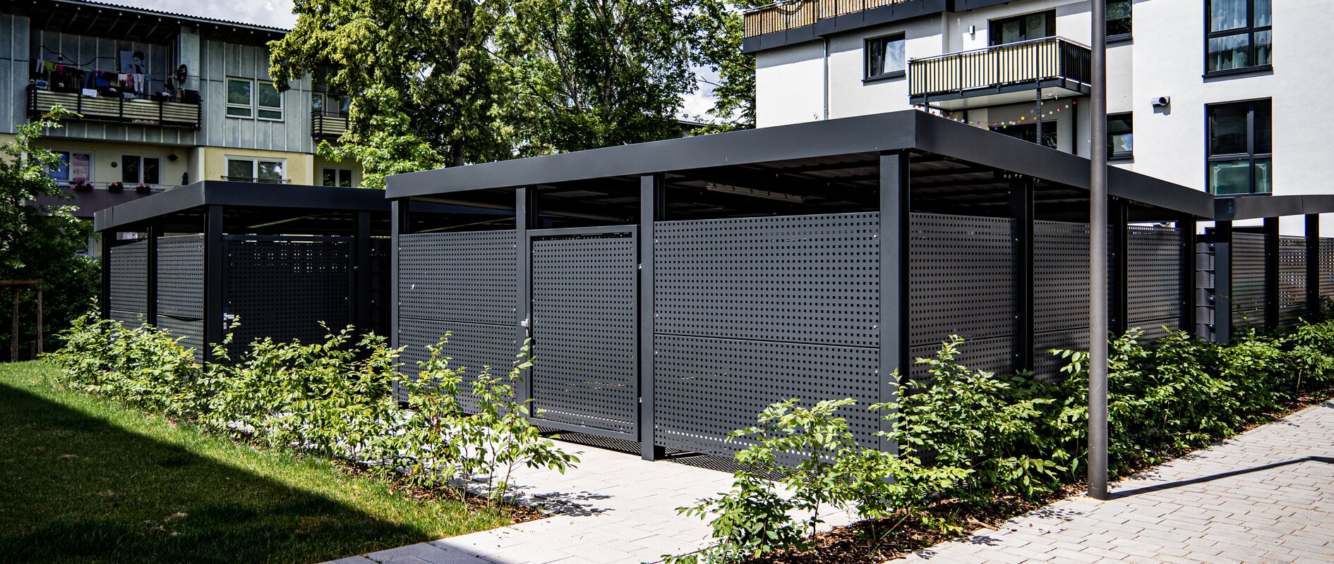 Fahrradhaus Anthrazit Wohnanlage Marburg-Cappel Balzer Eigenbauten Anthrazit - Wohnanlage Marburg